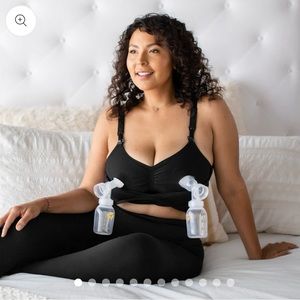 Kindred Bravely Sublime Hands-Free Pumping and Nursing Bra in black, large busty